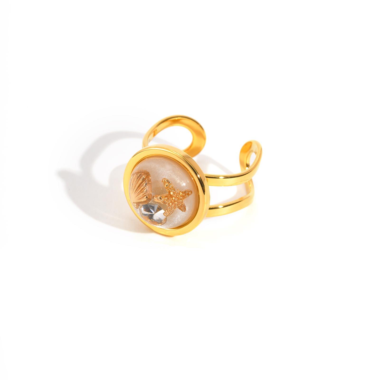 18K Gold Plated Stainless Steel Round Open Ring for Women Creative Daily Summer Jewelry Accessories Waterproof Beach Vacation
18K Gold Plated Stainless Steel Round Open Ring for Women Creative Daily Summer Jewelry Accessories Waterproof Beach Vacation
