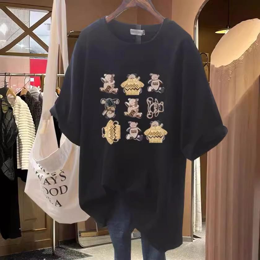 Cotton Crew Neck Short Sleeve T-Shirt Women s Medium and Long Loose Casual Butt Cover Large Size Top Bottom Shirt Spring and Summer S
Cotton Crew Neck Short Sleeve T-Shirt Women s Medium and Long Loose Casual Butt Cover Large Size Top Bottom Shirt Spring and Summer S