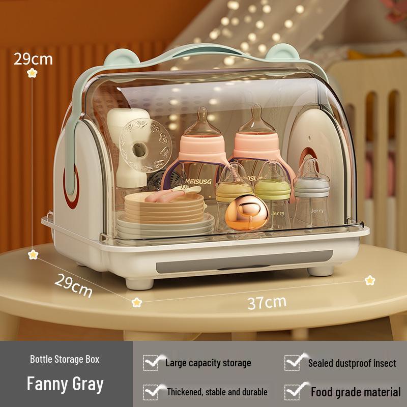 Baby Bottle and Utensil Storage Box with Dustproof Lid and Drain Rack
Baby Bottle and Utensil Storage Box with Dustproof Lid and Drain Rack