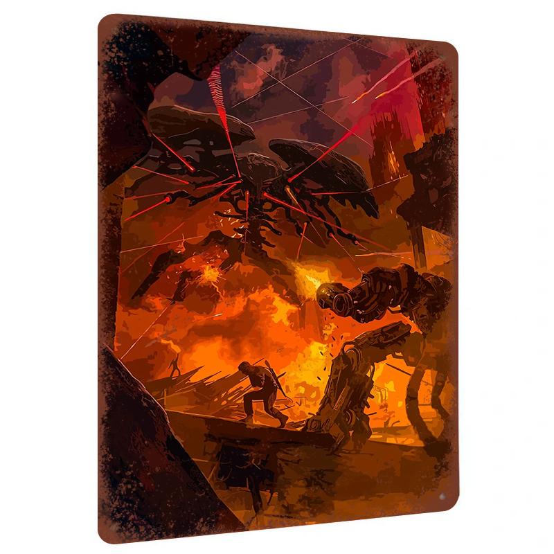 Futuristic SciFi War Scene Metal Wall Art Cyberpunk Style Home Decor Hanging Painting 7.9x11.8In(20x30cm)
Futuristic SciFi War Scene Metal Wall Art Cyberpunk Style Home Decor Hanging Painting 7.9x11.8In(20x30cm)