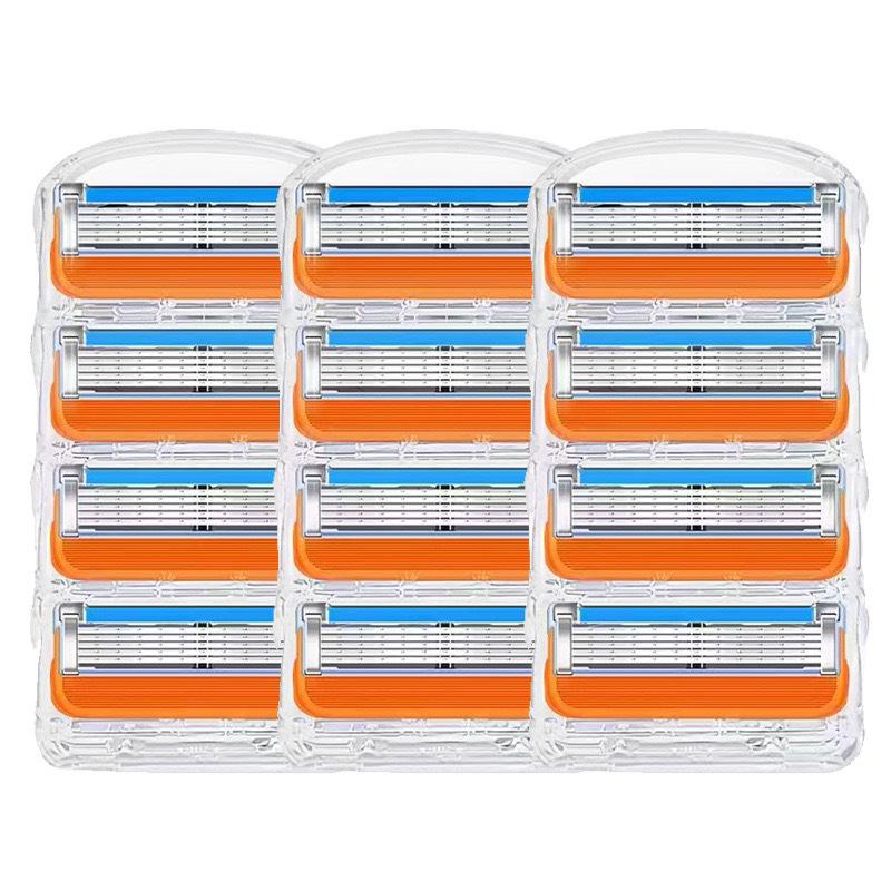 Универсальная пятислойная мужская бритва с ручным управлением и оранжевыми лезвиями
Универсальная пятислойная мужская бритва с ручным управлением и оранжевыми лезвиями