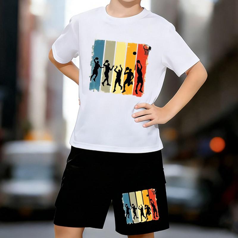 Boys 2 Piece Dynamic Basketball Print outfit, Short Sleeve T-Shirt and Shorts Set for Kids Age 5-14,Black ,White Sporty Casual Summer Clothes 13-14 Years білий
Boys 2 Piece Dynamic Basketball Print outfit, Short Sleeve T-Shirt and Shorts Set for Kids Age 5-14,Black ,White Sporty Casual Summer Clothes 13-14 Years білий