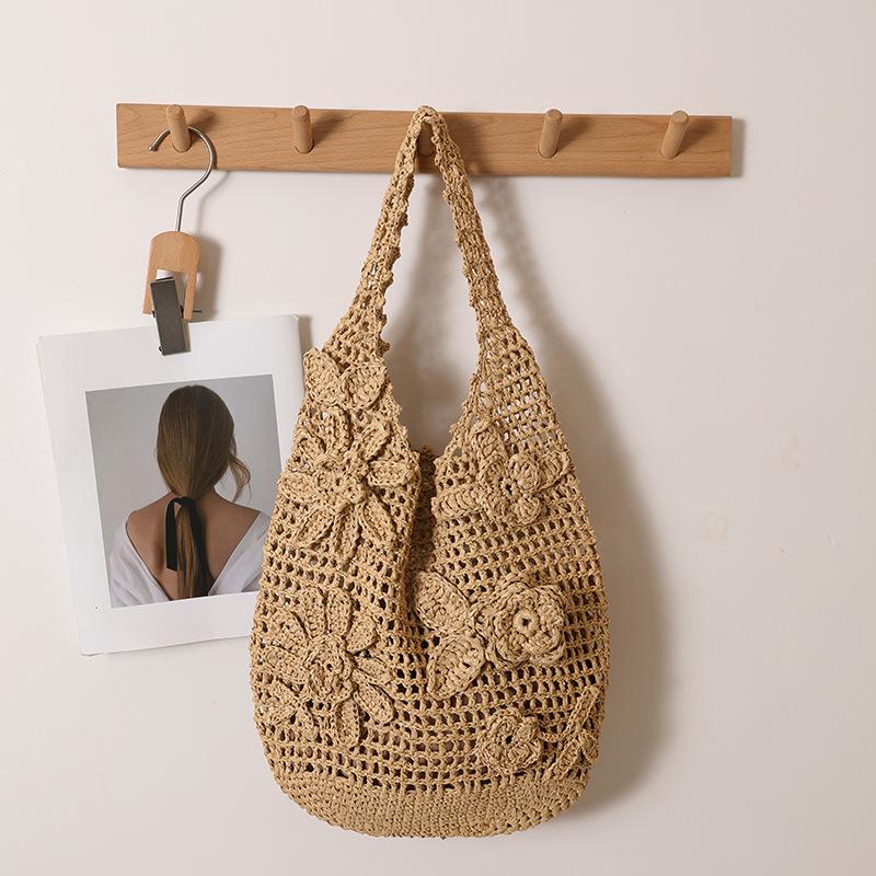 Bohemian Flower Beach Bag Hollow Woven Shoulder Bags for Women Rose Crochet Straw Bag Sea Floral Knitting Shopper Tote Hobos
Bohemian Flower Beach Bag Hollow Woven Shoulder Bags for Women Rose Crochet Straw Bag Sea Floral Knitting Shopper Tote Hobos