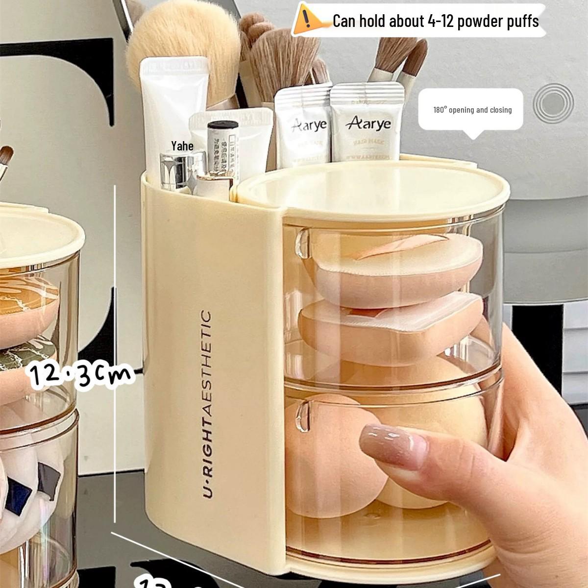 Rotating Multi-layer Makeup Organizer: Dustproof Cosmetic Storage with Shelves and Sponge Cushion for Lipsticks
Rotating Multi-layer Makeup Organizer: Dustproof Cosmetic Storage with Shelves and Sponge Cushion for Lipsticks