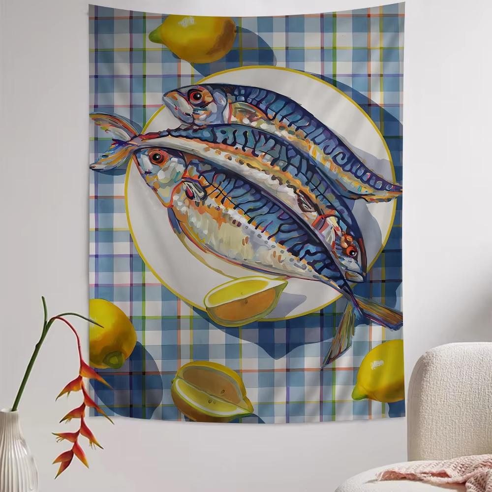 Bohemian Ocean Fish Tapestry Colorful Sardine Lobster Wall Hanging for Living Room Dorm Home Japanese Room Accessories 74x94cm(29x37in)
Bohemian Ocean Fish Tapestry Colorful Sardine Lobster Wall Hanging for Living Room Dorm Home Japanese Room Accessories 74x94cm(29x37in)