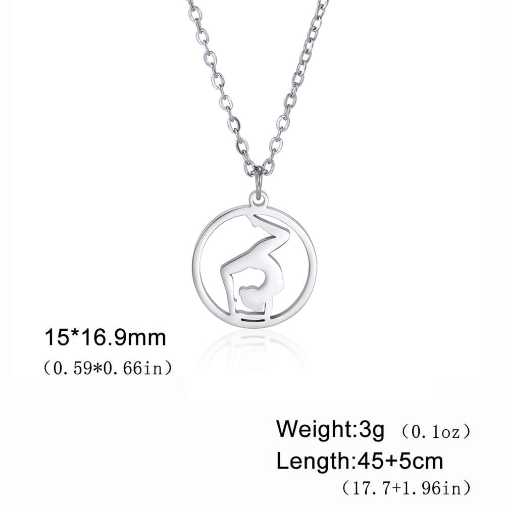 Dancer Rhythmic Gymnastics Round Pendant Necklaces for Women Girls Stainless Steel Gymnast Yoga Necklace Sport Jewelry
Dancer Rhythmic Gymnastics Round Pendant Necklaces for Women Girls Stainless Steel Gymnast Yoga Necklace Sport Jewelry