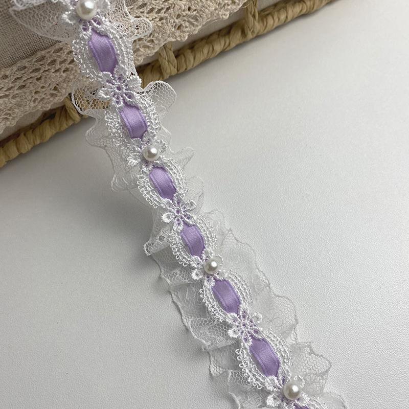 1 ярд аппликация воротник вырез горловины лолита отделка лента ткань отделка лента швейные края подарочная упаковка 3 см фиолетовый