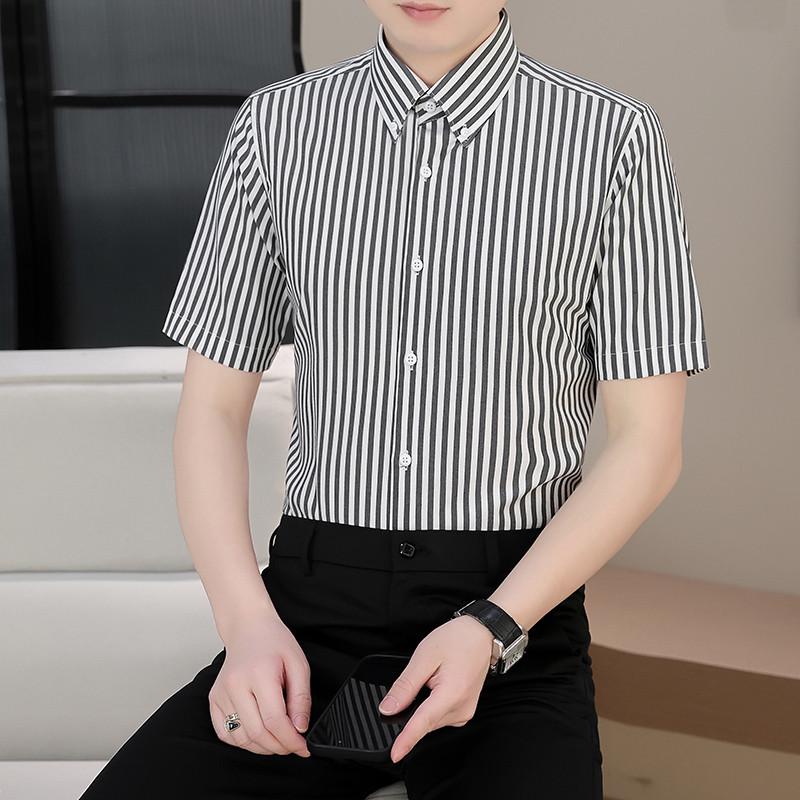Winter Three Treasures Professional Striped Shirt - Light Business Casual, Large Collar with Tie Clip, Short Sleeve (Summer Edition) L
Winter Three Treasures Professional Striped Shirt - Light Business Casual, Large Collar with Tie Clip, Short Sleeve (Summer Edition) L