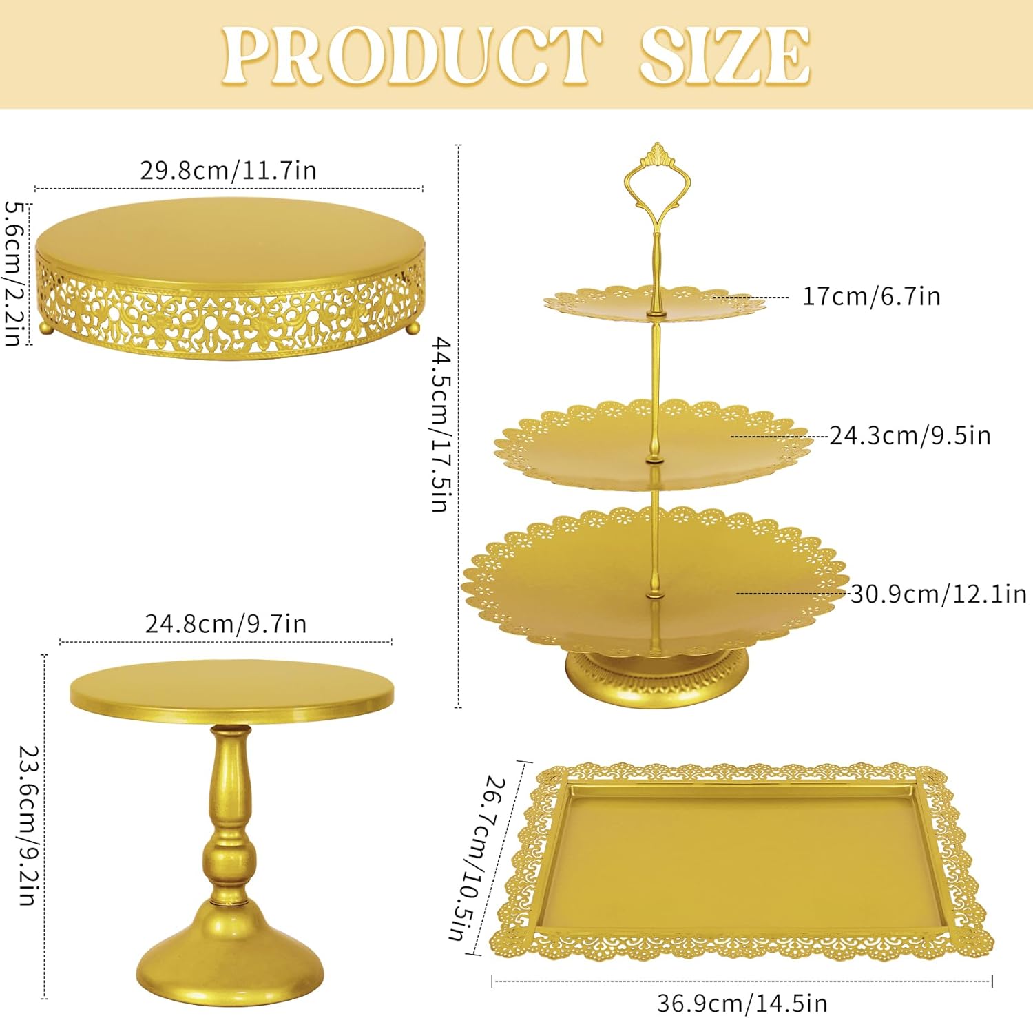 Cake Stand Gold Metal Dessert Table Display Set, 3-Tier Cupcake Stand, Cake Display Tower and Cookie Tray Rack United States
Cake Stand Gold Metal Dessert Table Display Set, 3-Tier Cupcake Stand, Cake Display Tower and Cookie Tray Rack United States