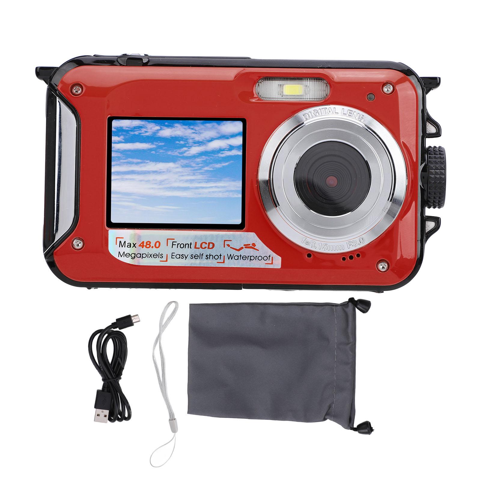2.7K Underwater Camera with Dual Screens 48MP 16X Zoom 11FT Water Resistant Compact Digital Camera f Red
2.7K Underwater Camera with Dual Screens 48MP 16X Zoom 11FT Water Resistant Compact Digital Camera f Red