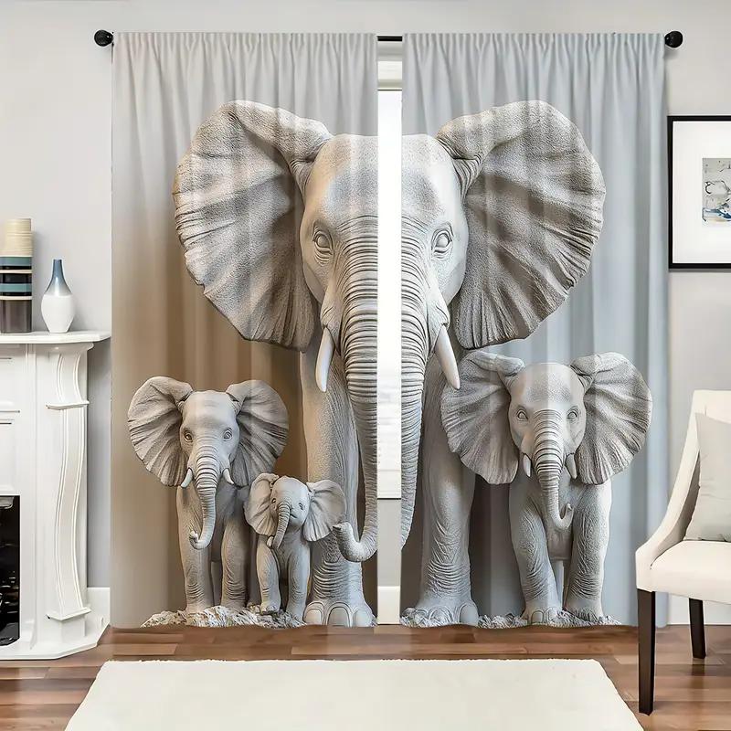 Three-headed elephant decorative printed curtains, suitable for home decoration in bedrooms and living rooms 14Wx39L(35x100CM)x2
Three-headed elephant decorative printed curtains, suitable for home decoration in bedrooms and living rooms 14Wx39L(35x100CM)x2