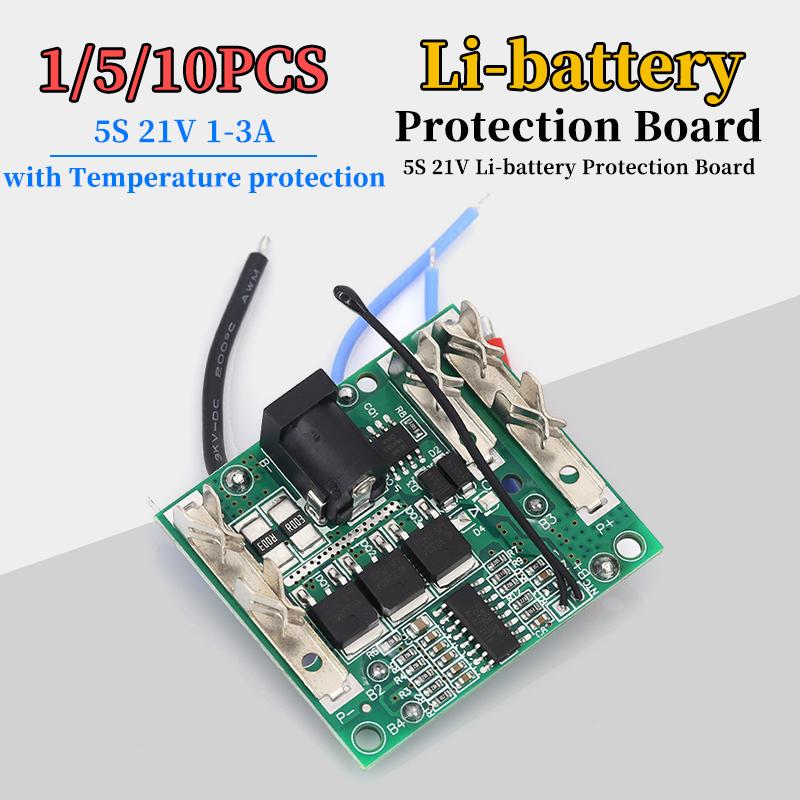 1/5/10Pcs 5S 21V Universal Tool Battery Protection Board for Makita style Li-Battery with Temperature Protection 1 Pcs
1/5/10Pcs 5S 21V Universal Tool Battery Protection Board for Makita style Li-Battery with Temperature Protection 1 Pcs