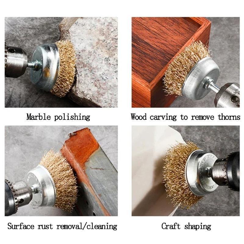 3PC Pen Type T-shaped Bowl Shape Wire Brush Electric Drill Steel Wheel Rod Polish Rust Removal Electric Drill Tool Accessory 3PC large set
3PC Pen Type T-shaped Bowl Shape Wire Brush Electric Drill Steel Wheel Rod Polish Rust Removal Electric Drill Tool Accessory 3PC large set