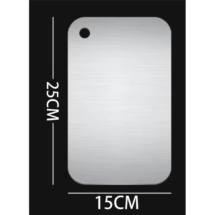 316 Stainless Steel Panel and Chopping Board Kitchen Household Thickened Double Sided Cutting Board Block Kneading Dough Board 25CM x 15CM
316 Stainless Steel Panel and Chopping Board Kitchen Household Thickened Double Sided Cutting Board Block Kneading Dough Board 25CM x 15CM