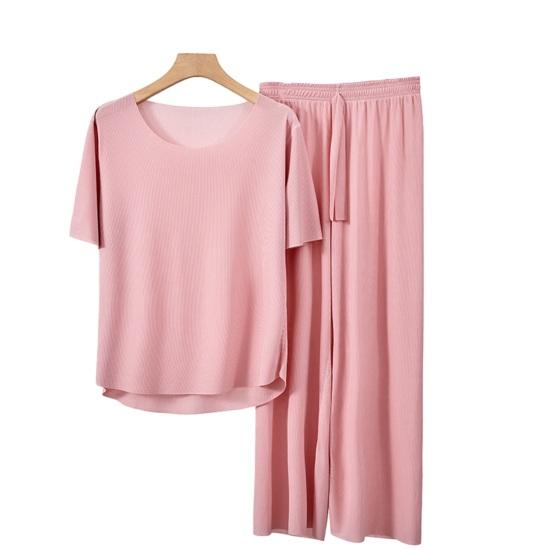 Women s Ice Silk Pajama Set Pullover Short Sleeve T-shirt And Pants Casual PJs XL рожевий
Women s Ice Silk Pajama Set Pullover Short Sleeve T-shirt And Pants Casual PJs XL рожевий
