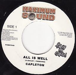 7inch Record CAPLETON - All Is Well PUMS7046 Maximum Sound 2009 UK Reggae, Ska & Dub Used
7inch Record CAPLETON - All Is Well PUMS7046 Maximum Sound 2009 UK Reggae, Ska & Dub Used