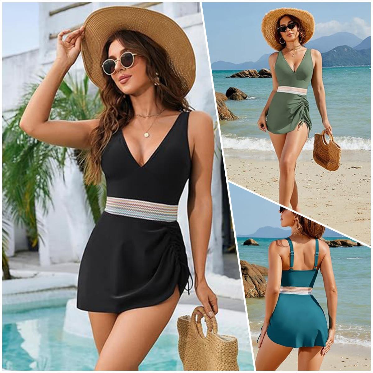2025 Slimming Solid Color Backless Split Skirt-Style Women s Bikini S peacock синього кольору
2025 Slimming Solid Color Backless Split Skirt-Style Women s Bikini S peacock синього кольору