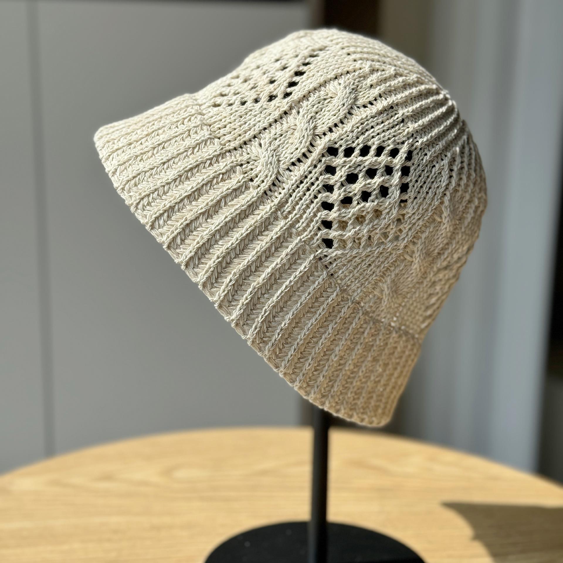 Вязаная шапка-рыбачка на раннюю весну, модная шляпа-цветочный горшок с ажурной вязкой, шляпа, делающая лицо меньше, летняя универсальная уличная шляпа от солнца для женщин one size