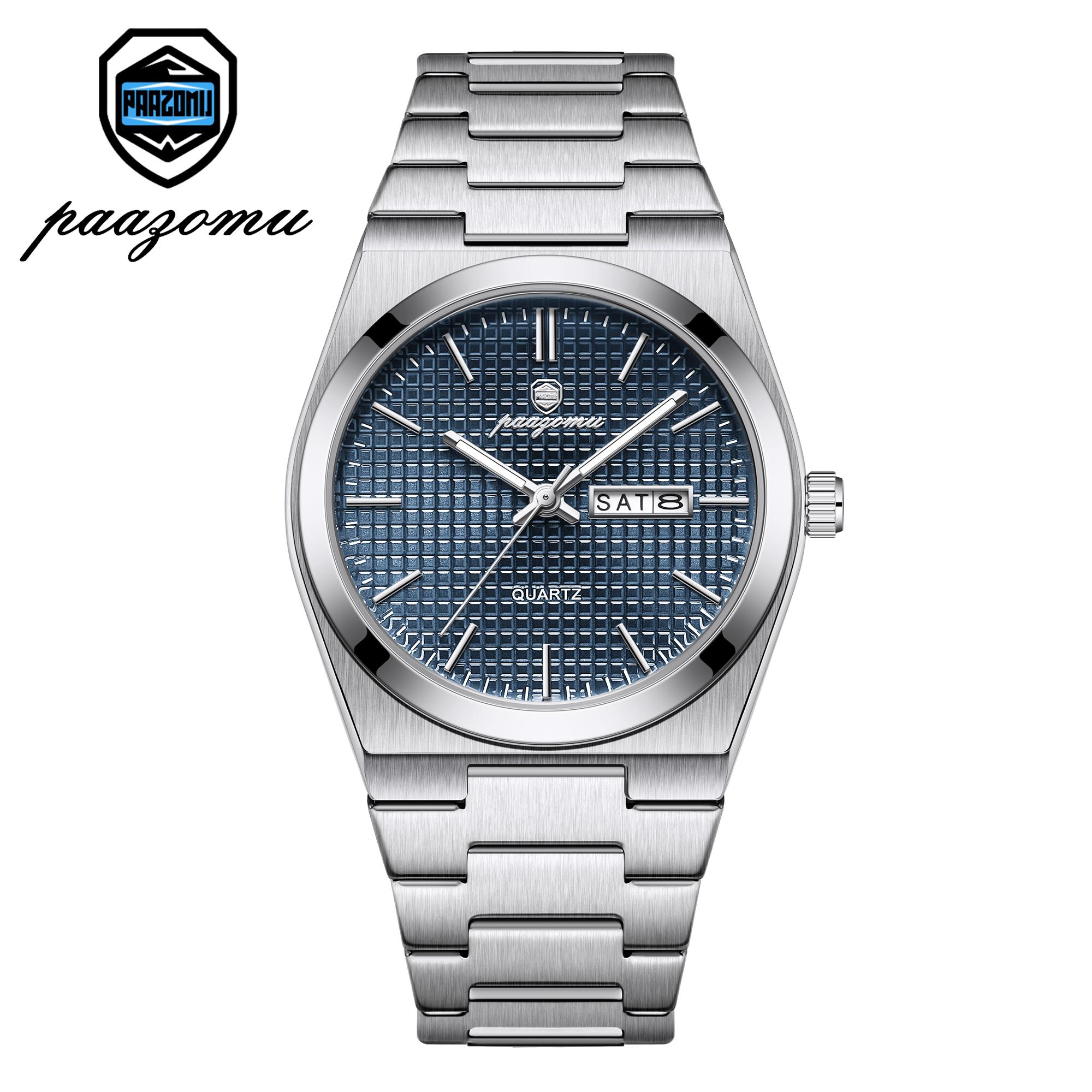 Paazomu Luxury Quartz Man Wristwatch Sport Men Watches Waterproof Luminous Date Week Stainless Steel Men S Watch Male Reloj+Box
Paazomu Luxury Quartz Man Wristwatch Sport Men Watches Waterproof Luminous Date Week Stainless Steel Men S Watch Male Reloj+Box