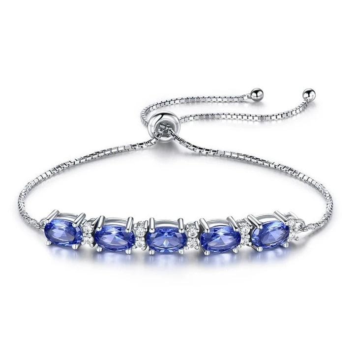 Tanzanite Tennis Bracelet -925 Sterling Silver
Tanzanite Tennis Bracelet -925 Sterling Silver