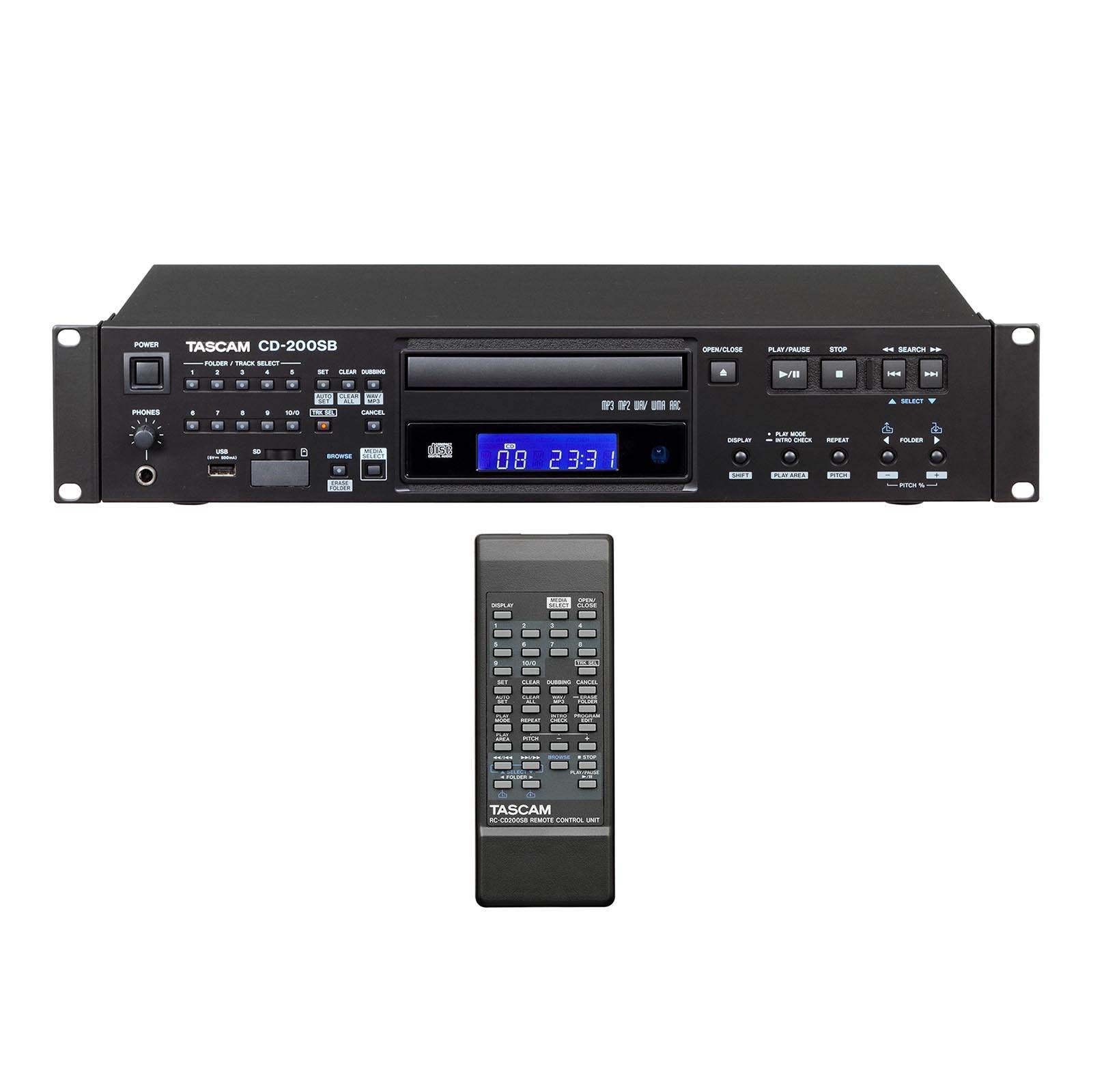 Програвач компакт-дисків TASCAM для карток комерційного використання та сумісних із пам’яттю USB SD/SDHC CD-200SB чорний
Програвач компакт-дисків TASCAM для карток комерційного використання та сумісних із пам’яттю USB SD/SDHC CD-200SB чорний