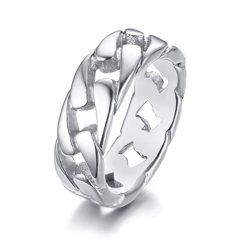 ring men s silver Thick bicycle chain Kihei ring stainless steel ring Compatible with metal allergies (Silver, 24)
ring men s silver Thick bicycle chain Kihei ring stainless steel ring Compatible with metal allergies (Silver, 24)