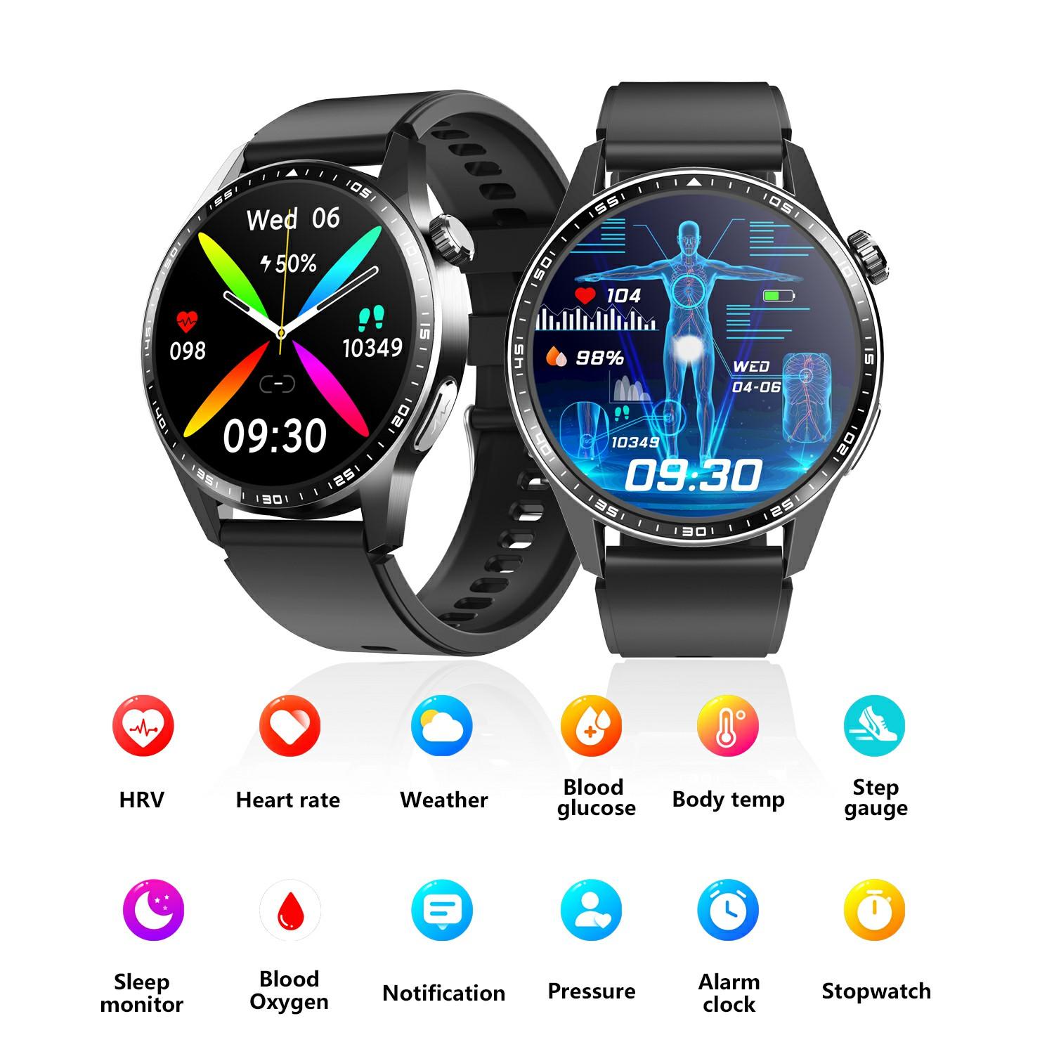 F400 Non-Invasive Blood Sugar Smart Watch ECG Blood Pressure Monitor Bluetooth-compatible Call Sports Watch,Silicone Strap Black
F400 Non-Invasive Blood Sugar Smart Watch ECG Blood Pressure Monitor Bluetooth-compatible Call Sports Watch,Silicone Strap Black