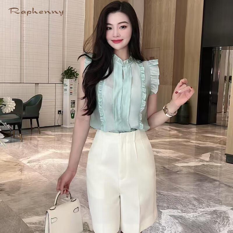Raphenny Women s Tencel Flutter Sleeve Stand Collar Short Sleeve Shirt L
Raphenny Women s Tencel Flutter Sleeve Stand Collar Short Sleeve Shirt L