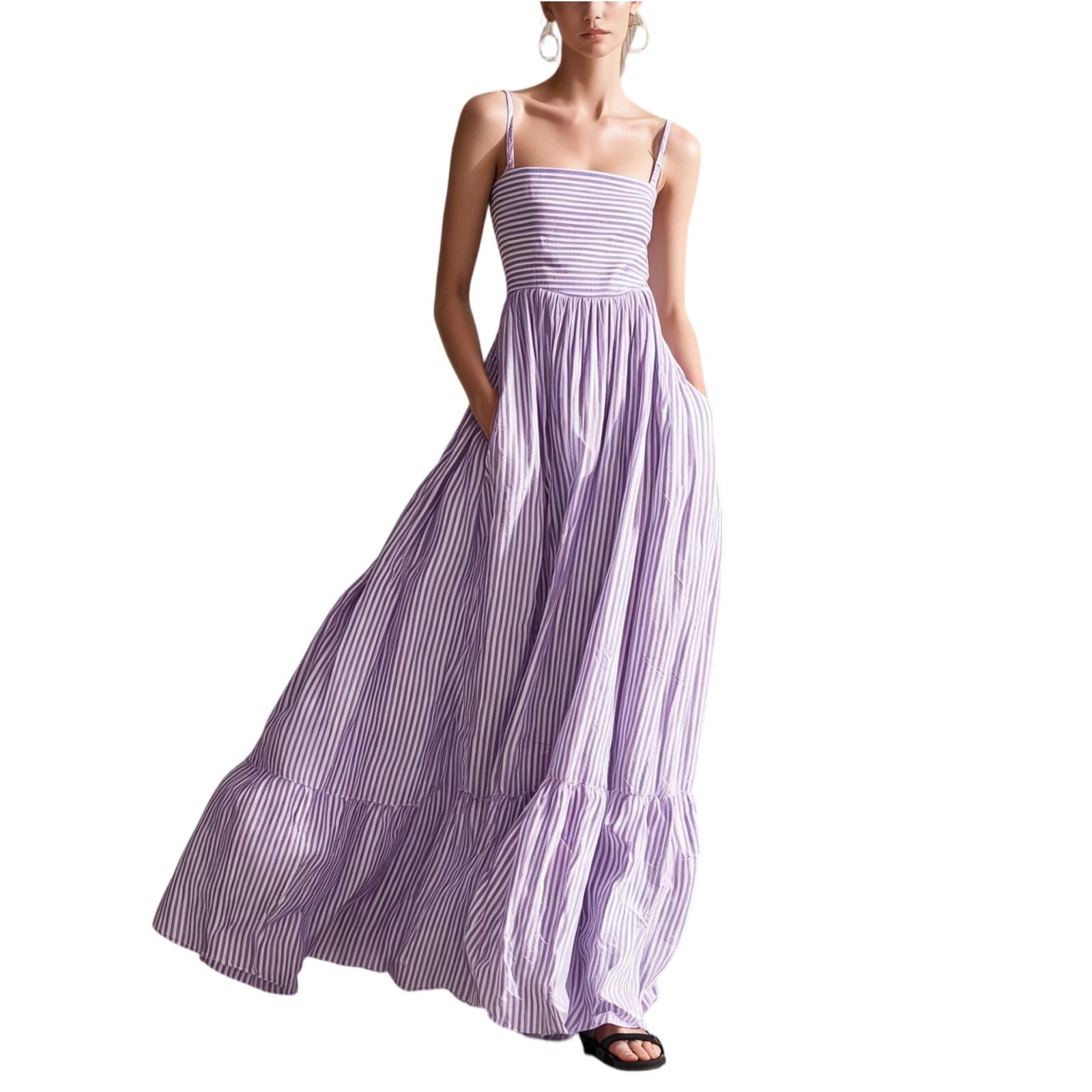 Sleeveless Striped Maxi Dress for Women Casual Summer Dresses for Women 2026 Graduation Dress Midi Dresses for Women S фиолетовый
Sleeveless Striped Maxi Dress for Women Casual Summer Dresses for Women 2026 Graduation Dress Midi Dresses for Women S фиолетовый