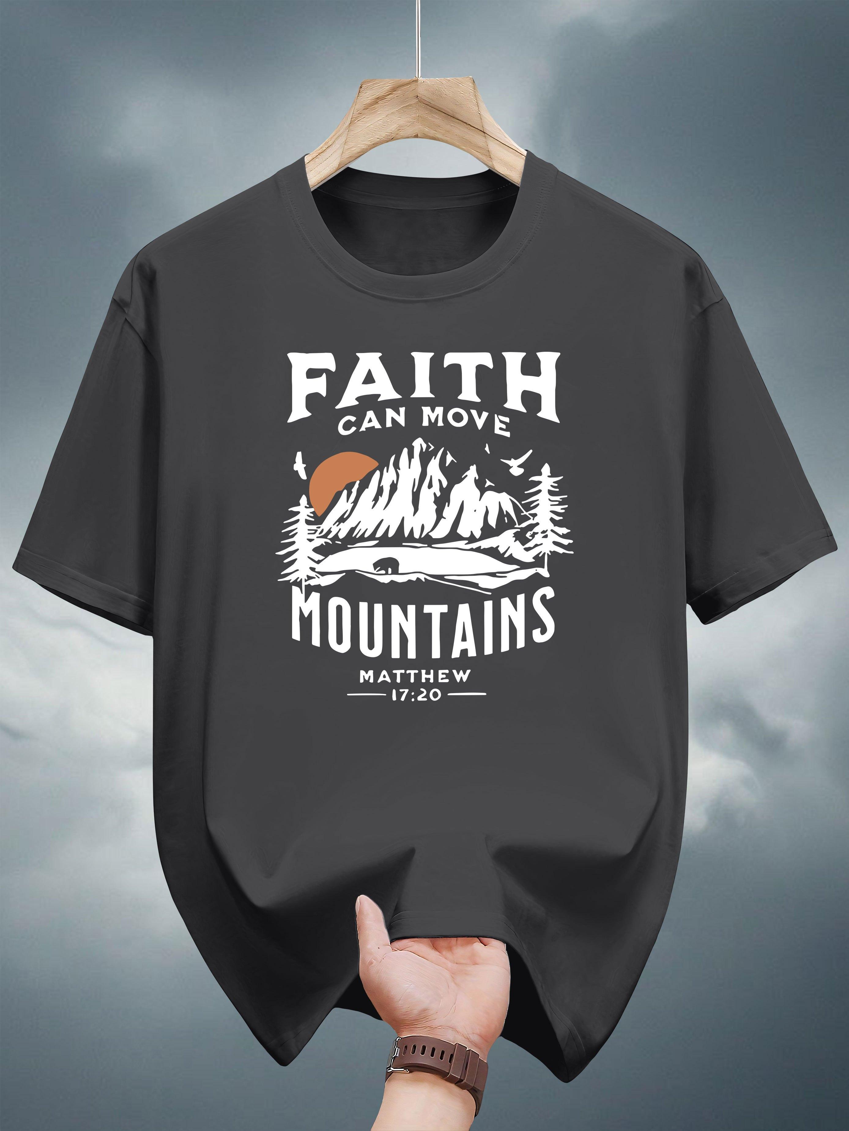 200g 100% Cotton Short Sleeve T-shirt with Inspirational Faith Can Move Mountains Print & Matthew 17:20 Bible Verse - Navy Blue Casual Summer Tee XXXL
200g 100% Cotton Short Sleeve T-shirt with Inspirational Faith Can Move Mountains Print & Matthew 17:20 Bible Verse - Navy Blue Casual Summer Tee XXXL