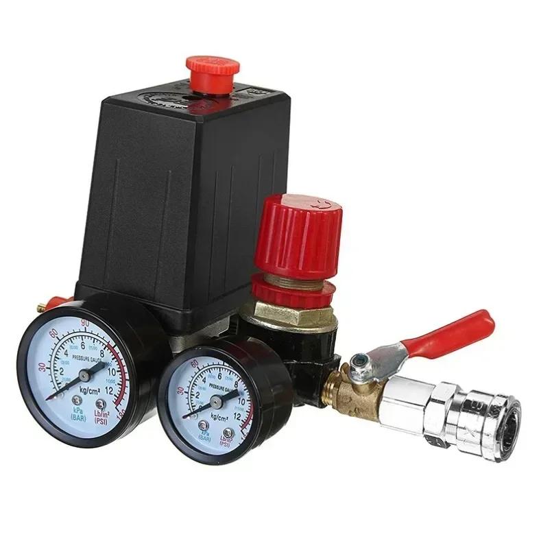 Small Air Compressor Pressure Switch Control Valve Regulator With Gauges Fittings Pneumatic Accessories Quick Response 240V NEW CHINA 
Small Air Compressor Pressure Switch Control Valve Regulator With Gauges Fittings Pneumatic Accessories Quick Response 240V NEW CHINA