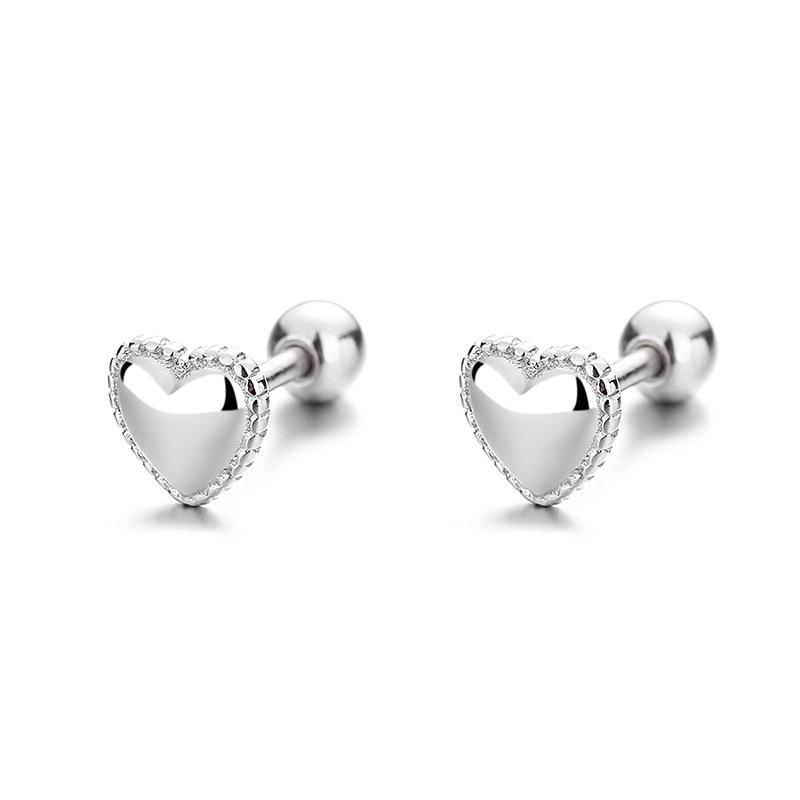 925 Sterling Silver Heart Screw Stud Earrings for Women - Simple Elegant Shiny Jewelry Gift
925 Sterling Silver Heart Screw Stud Earrings for Women - Simple Elegant Shiny Jewelry Gift
