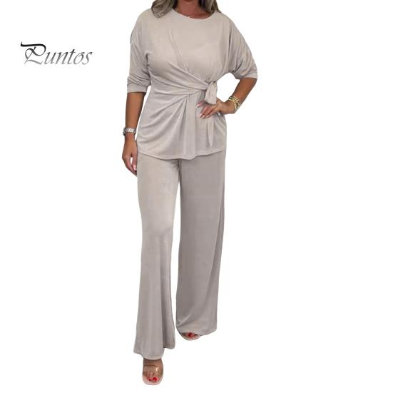 Женский комплект из 2 предметов: топ и брюки, круглый вырез, длинные рукава, шнуровка, плиссированная блузка, эластичный пояс, широкие брюки, повседневный спортивный костюм на осень и весну S бежевый
Женский комплект из 2 предметов: топ и брюки, круглый вырез, длинные рукава, шнуровка, плиссированная блузка, эластичный пояс, широкие брюки, повседневный спортивный костюм на осень и весну S бежевый