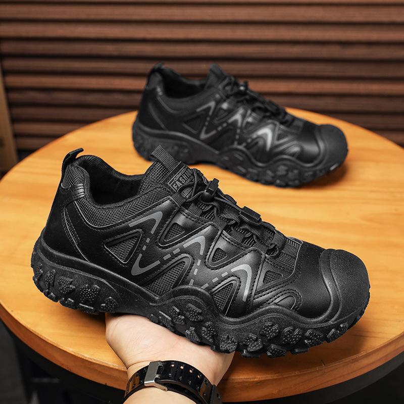 Мужская обувь на одной педали 2024 осень новая работа страхование труда обувь молодежная уличная спортивная обувь для пешего туризма легкая обувь для пешего туризма 44 чёрный