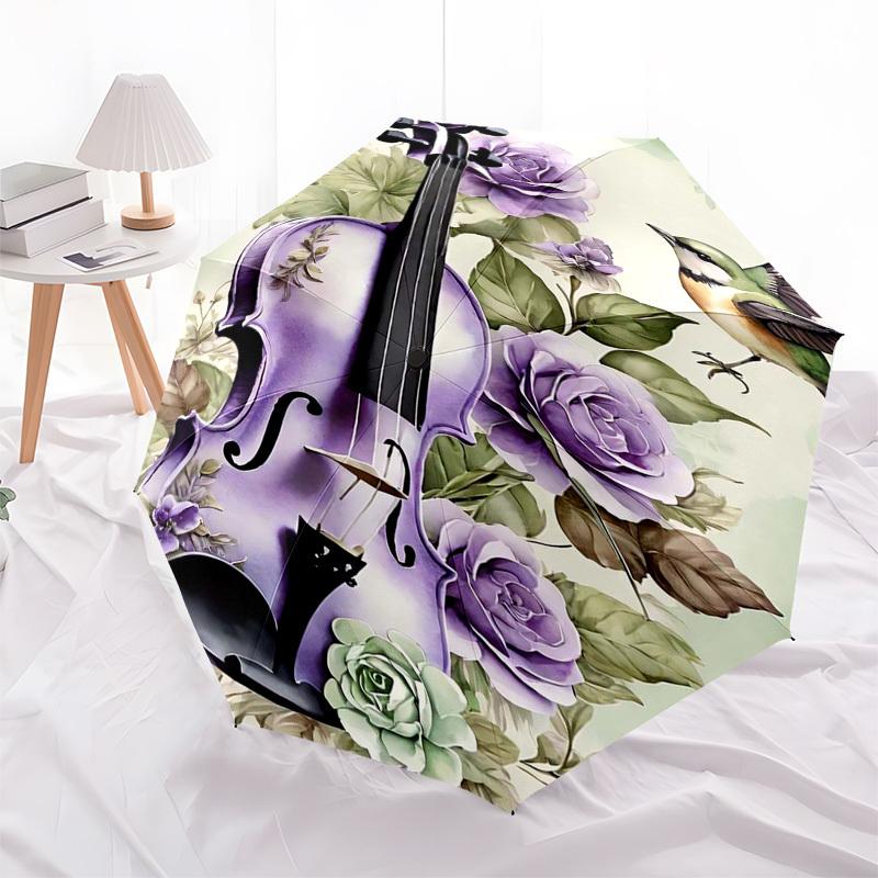 1pc Purple Violin with Flowers and Bird Umbrella with Plastic Handle,Suitable for All Seasons Home Travel Outdoor Umbrellaptys31035
1pc Purple Violin with Flowers and Bird Umbrella with Plastic Handle,Suitable for All Seasons Home Travel Outdoor Umbrellaptys31035
