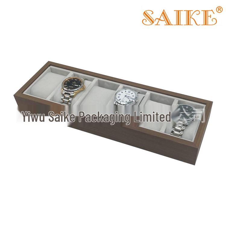 Деревянный поднос для часов из черного ореха с 6 отделениями и серым бархатом для механических часов
Деревянный поднос для часов из черного ореха с 6 отделениями и серым бархатом для механических часов