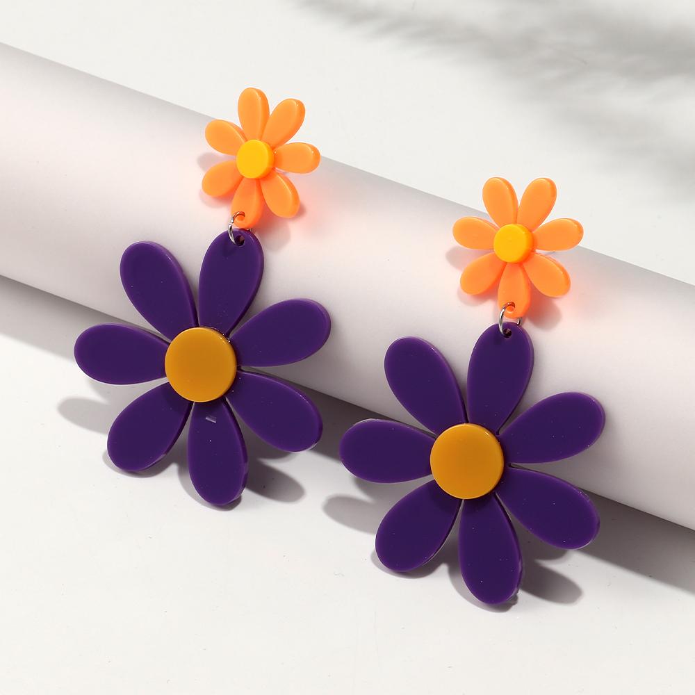 Boho Colorful Acrylic Sunflower Long Earrings for Women Korean Trendy Big Daisy Flower Drop Earring Cute Jewelry Birthday Gifts фіолетовий
Boho Colorful Acrylic Sunflower Long Earrings for Women Korean Trendy Big Daisy Flower Drop Earring Cute Jewelry Birthday Gifts фіолетовий