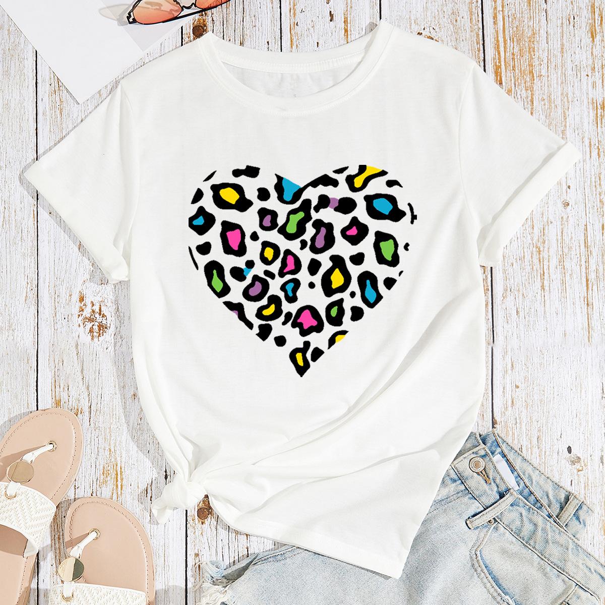 Хлопковая футболка с леопардовым принтом в виде сердца, с коротким рукавом и круглым вырезом, женская, с 2D-принтом, топы 3XL белый
Хлопковая футболка с леопардовым принтом в виде сердца, с коротким рукавом и круглым вырезом, женская, с 2D-принтом, топы 3XL белый