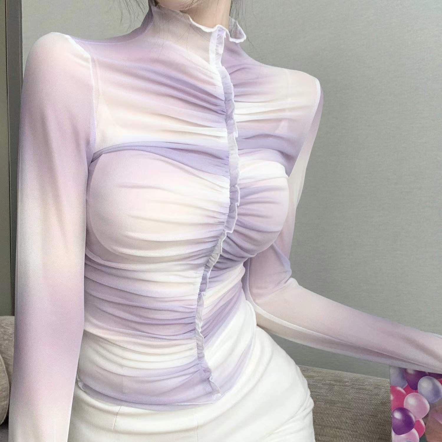 Женская сетчатая футболка Pure Desire Весна Лето С оборками Уникальная Приталенная Слегка Прозрачная Защита от солнца Острая Девушка Осень Зима С длинным рукавом Короткий топ 2XL
Женская сетчатая футболка Pure Desire Весна Лето С оборками Уникальная Приталенная Слегка Прозрачная Защита от солнца Острая Девушка Осень Зима С длинным рукавом Короткий топ 2XL