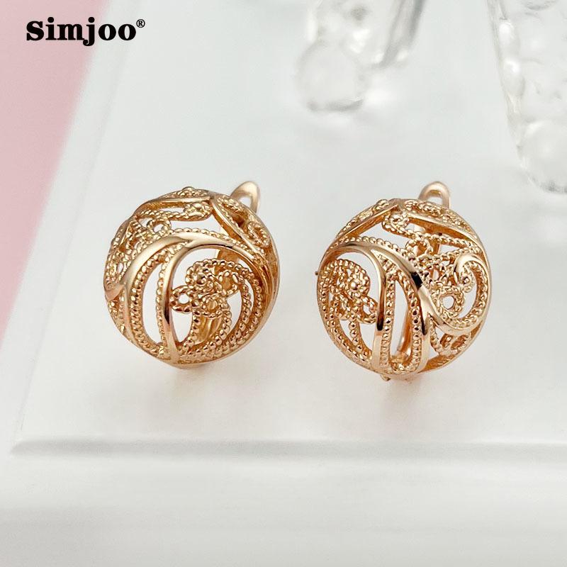 SIMJOO серьги из розового золота, женские простые серьги с полусферой и цветком, ювелирные изделия
SIMJOO серьги из розового золота, женские простые серьги с полусферой и цветком, ювелирные изделия