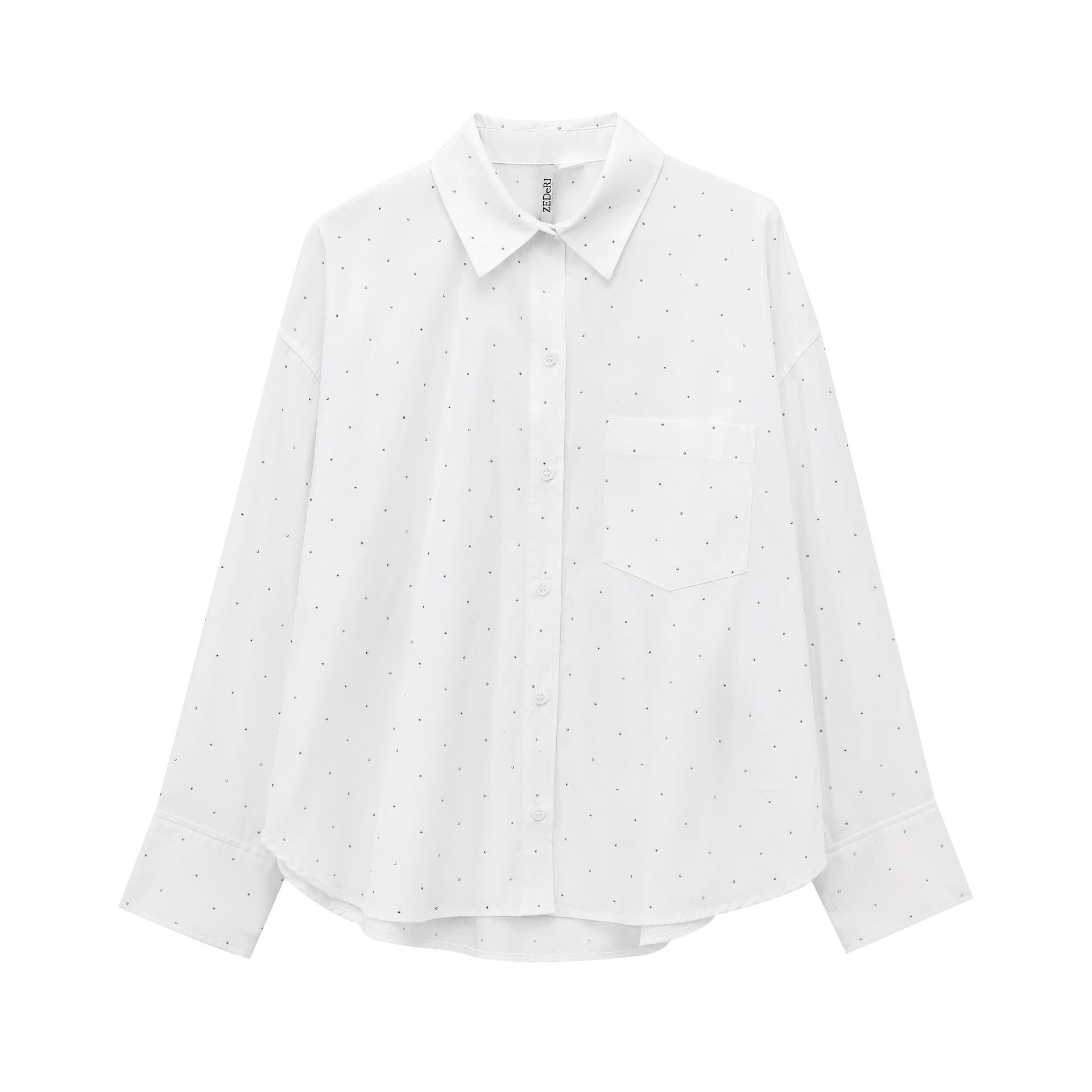 2025 Spring/Fall European-American Women s Shirt with Rhinestone Embellishment & Oversized Silhouette L
2025 Spring/Fall European-American Women s Shirt with Rhinestone Embellishment & Oversized Silhouette L