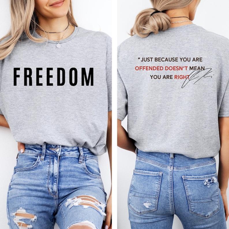 Justice for Charlie Kirk Freedom Shirt Charlie quotes Just because you are offended doesnt mean you are right Patriotic USA Top 4XL
Justice for Charlie Kirk Freedom Shirt Charlie quotes Just because you are offended doesnt mean you are right Patriotic USA Top 4XL
