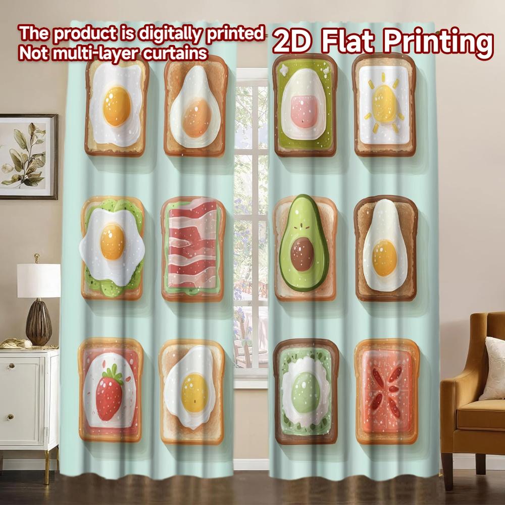 Set Of 2 Modern Flat Printing Breakfast Toast Varieties Curtains Polyester Festive Perfect Curtain Sheer Made W100*H70(CM)-Rod Pocket&1PCS
Set Of 2 Modern Flat Printing Breakfast Toast Varieties Curtains Polyester Festive Perfect Curtain Sheer Made W100*H70(CM)-Rod Pocket&1PCS