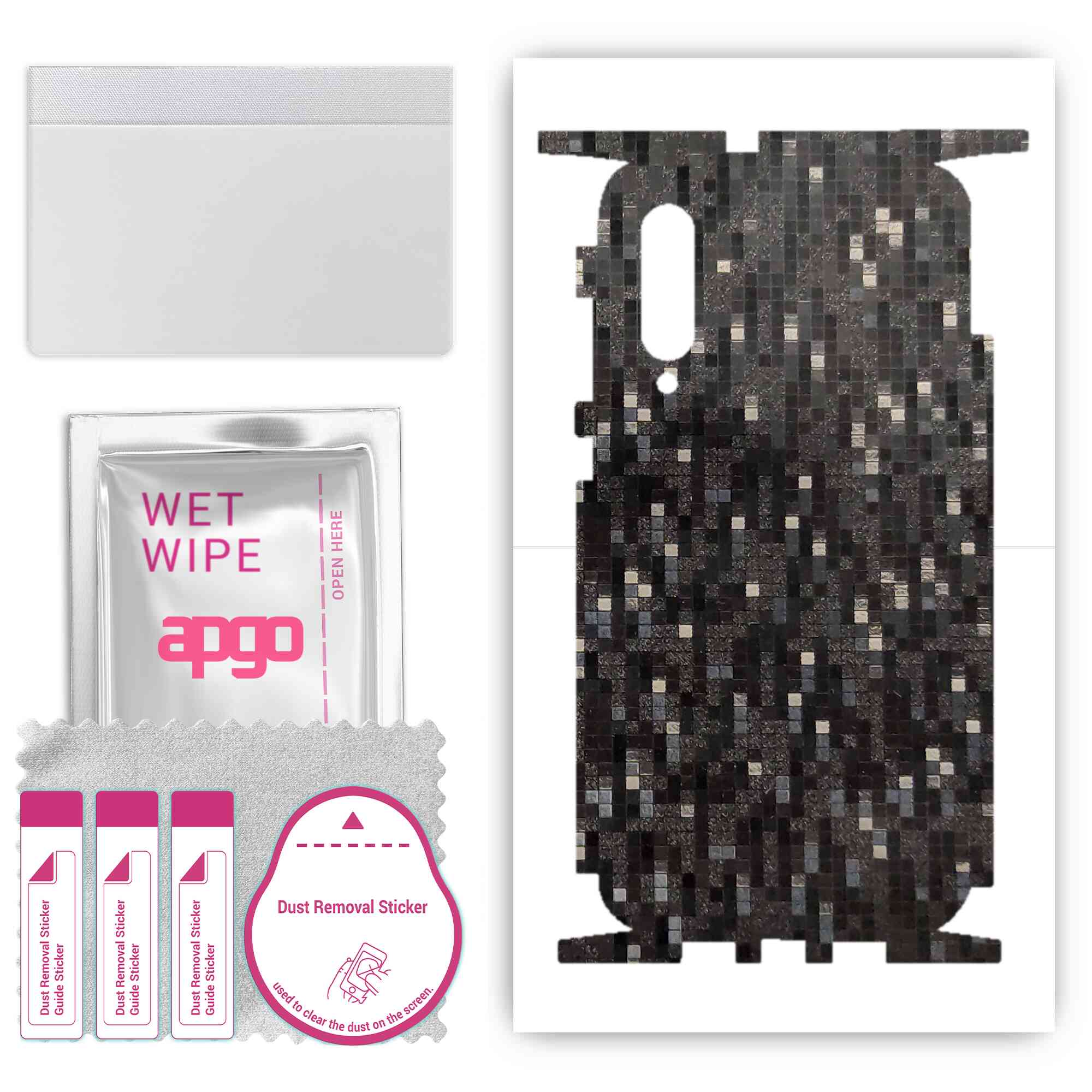 apgo Protective Skin Sticker for the back+sides compatible with Xiaomi Mi 9 Pro, Full Wrap Film, Foil, Vinyl - Pattern Carbon Black Pixel
apgo Protective Skin Sticker for the back+sides compatible with Xiaomi Mi 9 Pro, Full Wrap Film, Foil, Vinyl - Pattern Carbon Black Pixel