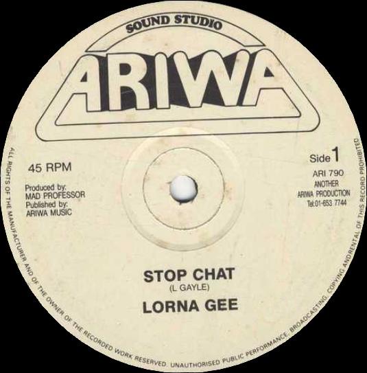 12inch Record LORNA GEE - Stop Chat / Fantasy World ARI790 Ariwa 1989 UK Reggae, Ska & Dub Used
12inch Record LORNA GEE - Stop Chat / Fantasy World ARI790 Ariwa 1989 UK Reggae, Ska & Dub Used