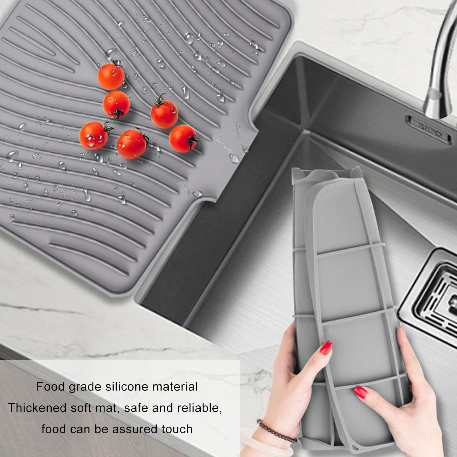 40x30cm Silicone Dish Drying Mat with Drain Lip,Heat-Resistant Dish Draining Mat Grey
40x30cm Silicone Dish Drying Mat with Drain Lip,Heat-Resistant Dish Draining Mat Grey