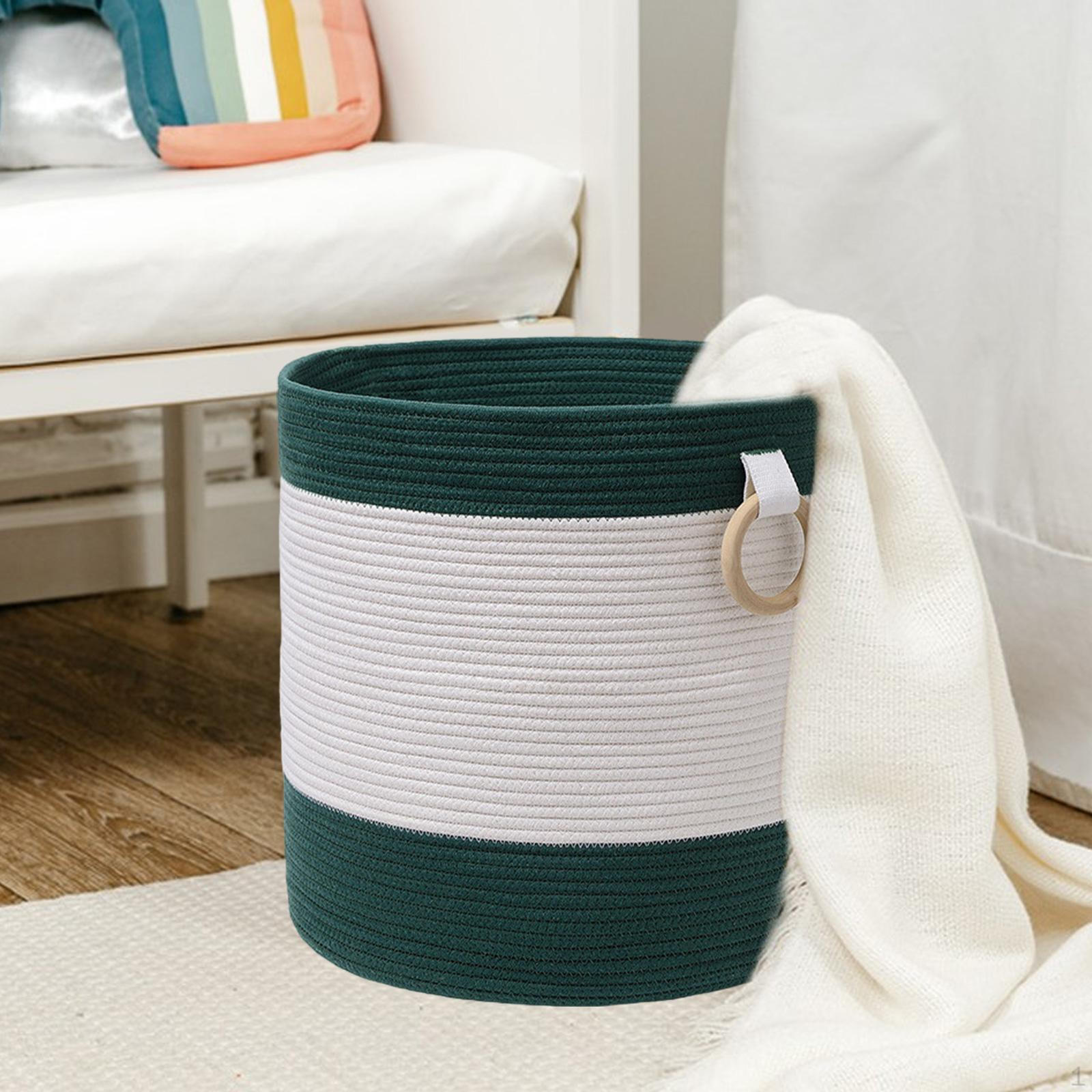 Cotton Rope Storage Basket Bohemian Toys Clothes Organizer for Apartment Woven green and white
Cotton Rope Storage Basket Bohemian Toys Clothes Organizer for Apartment Woven green and white