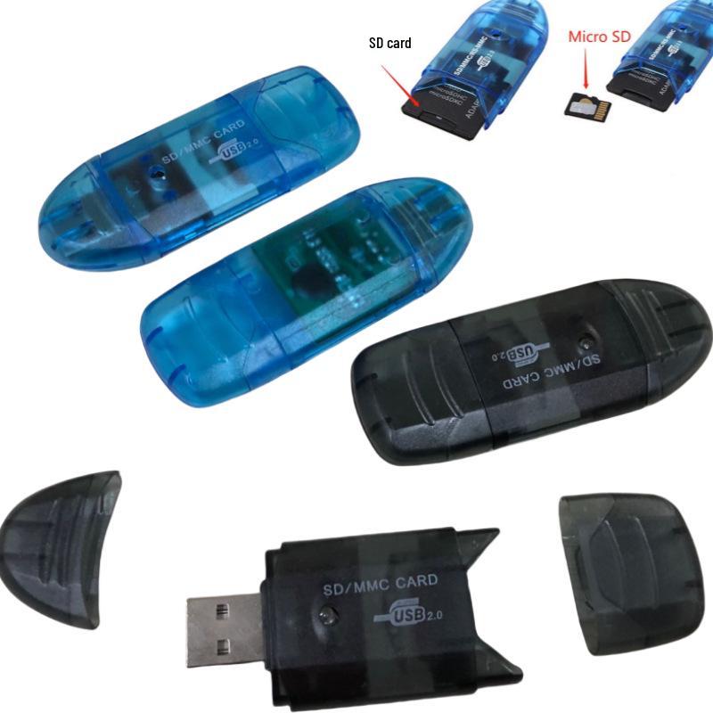 High Speed 2.0 Dual Cap SD Card Reader with Light for Camera and Memory Cards Blue
High Speed 2.0 Dual Cap SD Card Reader with Light for Camera and Memory Cards Blue