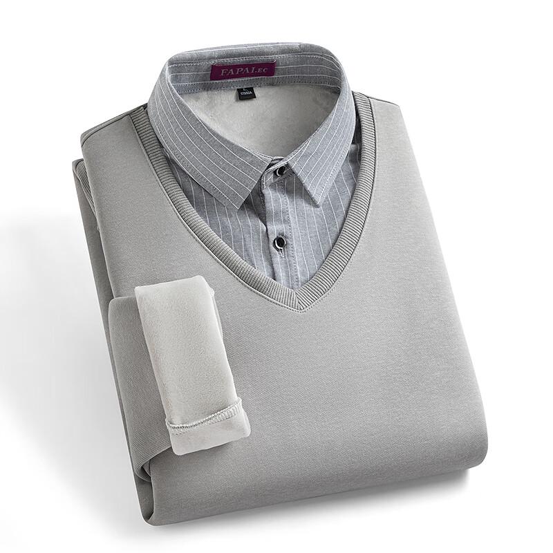 FAPAI Men s Fleece-Lined Faux Two-Piece Sweatshirt with Shirt Collar 2XL 54
FAPAI Men s Fleece-Lined Faux Two-Piece Sweatshirt with Shirt Collar 2XL 54