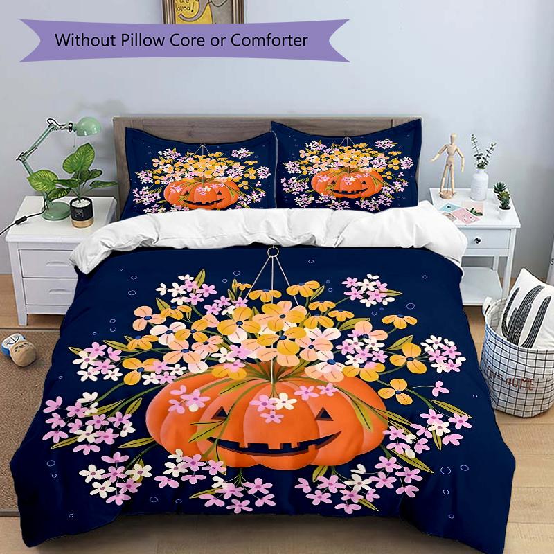 3pcs Floral & Pumpkin Ideas Quilt Cover Set (1 Quilt Cover + 2 Pillowcases Without Pillow Core), High-Definition Printing for Home and Dormitory. 135x200cm
3pcs Floral & Pumpkin Ideas Quilt Cover Set (1 Quilt Cover + 2 Pillowcases Without Pillow Core), High-Definition Printing for Home and Dormitory. 135x200cm